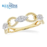 14kt Yellow Gold Ring with Diamonds- Size 7